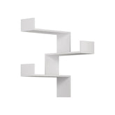 Raft alb modern pentru living, cu design zigzag – primabucata