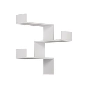 Raft alb modern pentru living, cu design zigzag – primabucata