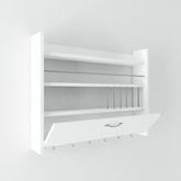 Raft alb cu uși și suporturi, ideal pentru bucătărie sau living – primabucata