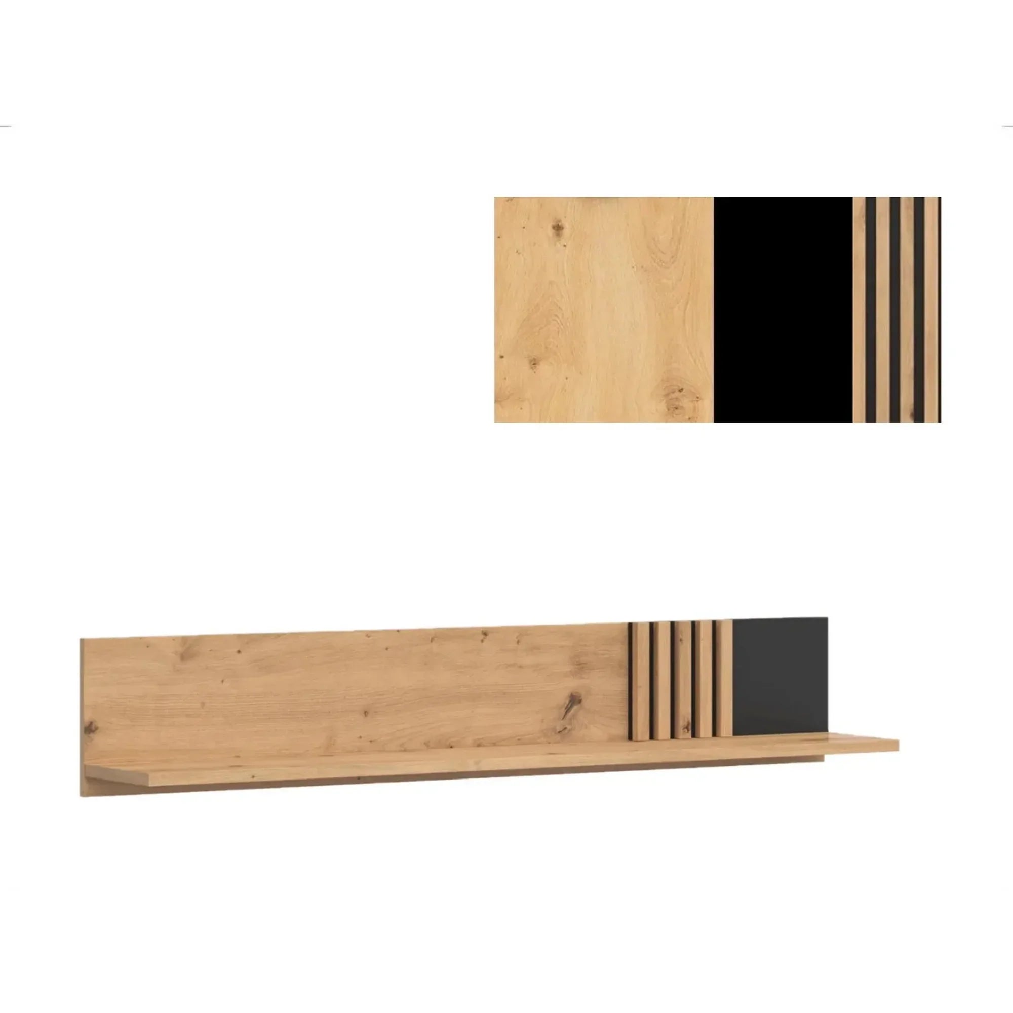 Raft BERGEN OCN-28631, stejar artisan/negru mat