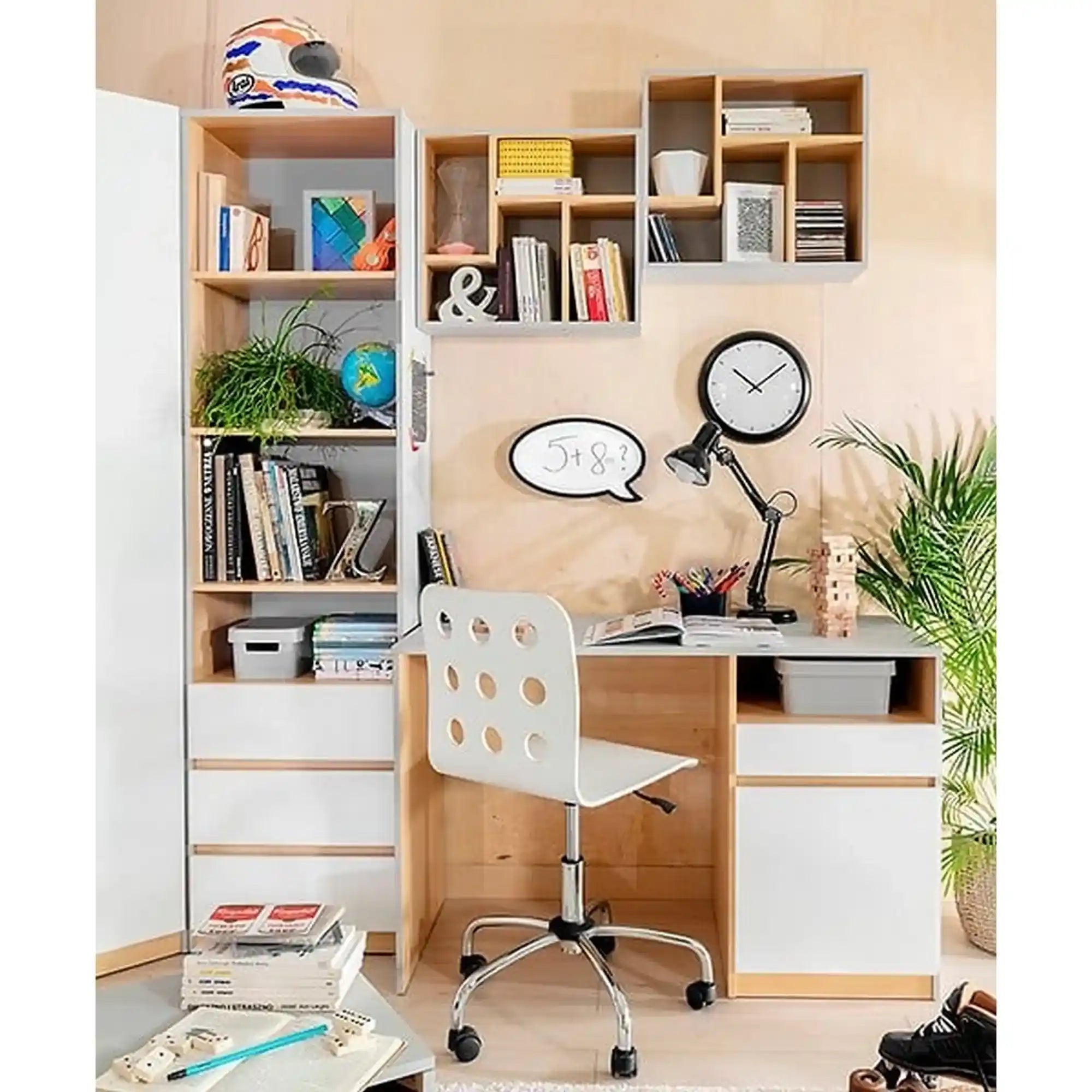 Raft BERGEN OCN-28638, stejar/gri deschis