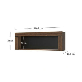Raft BRASS, PAL, stejar brun, 160.2×23.3×39 cm
