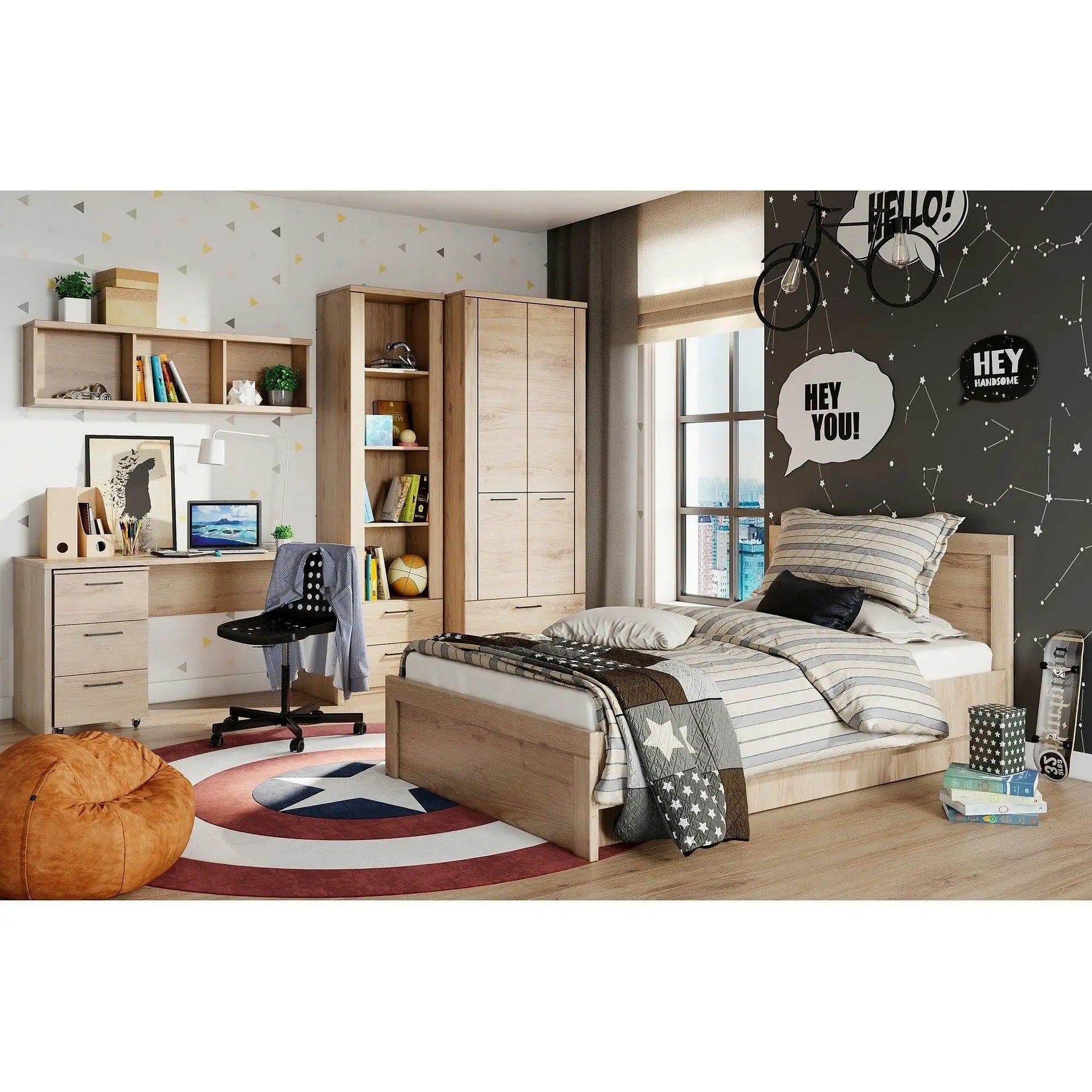 Raft DOORSET 135, PAL laminat, stejar navarra, 135×38.4×24.6 cm