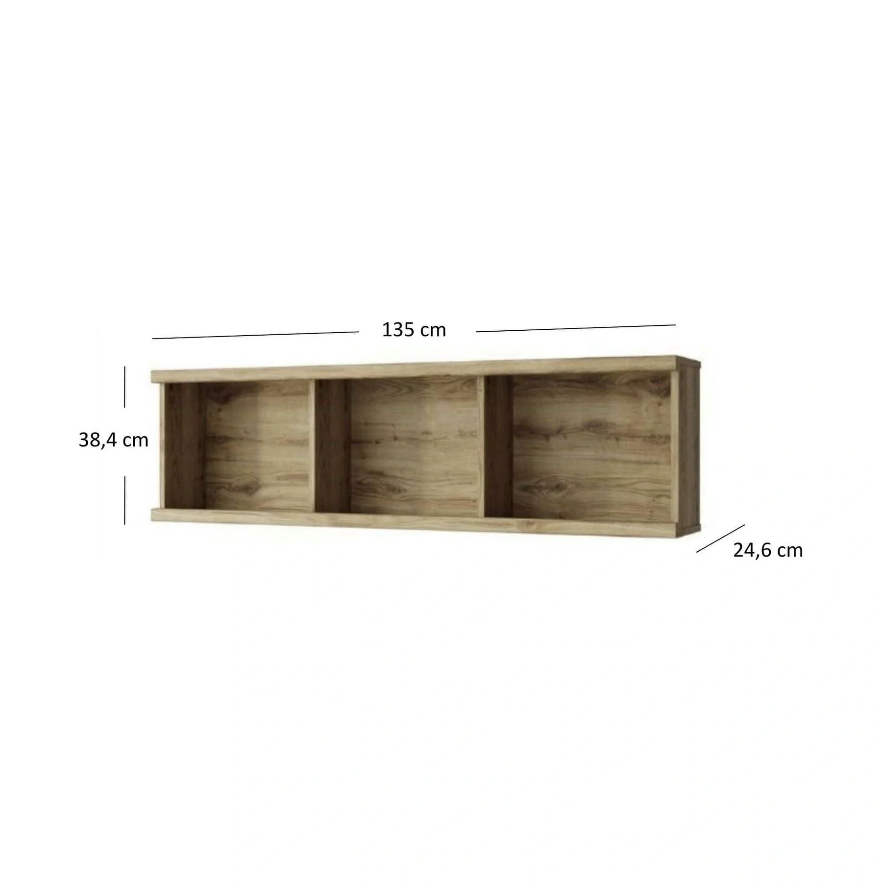 Raft DOORSET 135, PAL laminat, stejar navarra, 135×38.4×24.6 cm