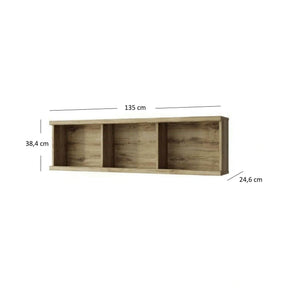 Raft DOORSET 135, PAL laminat, stejar navarra, 135×38.4×24.6 cm