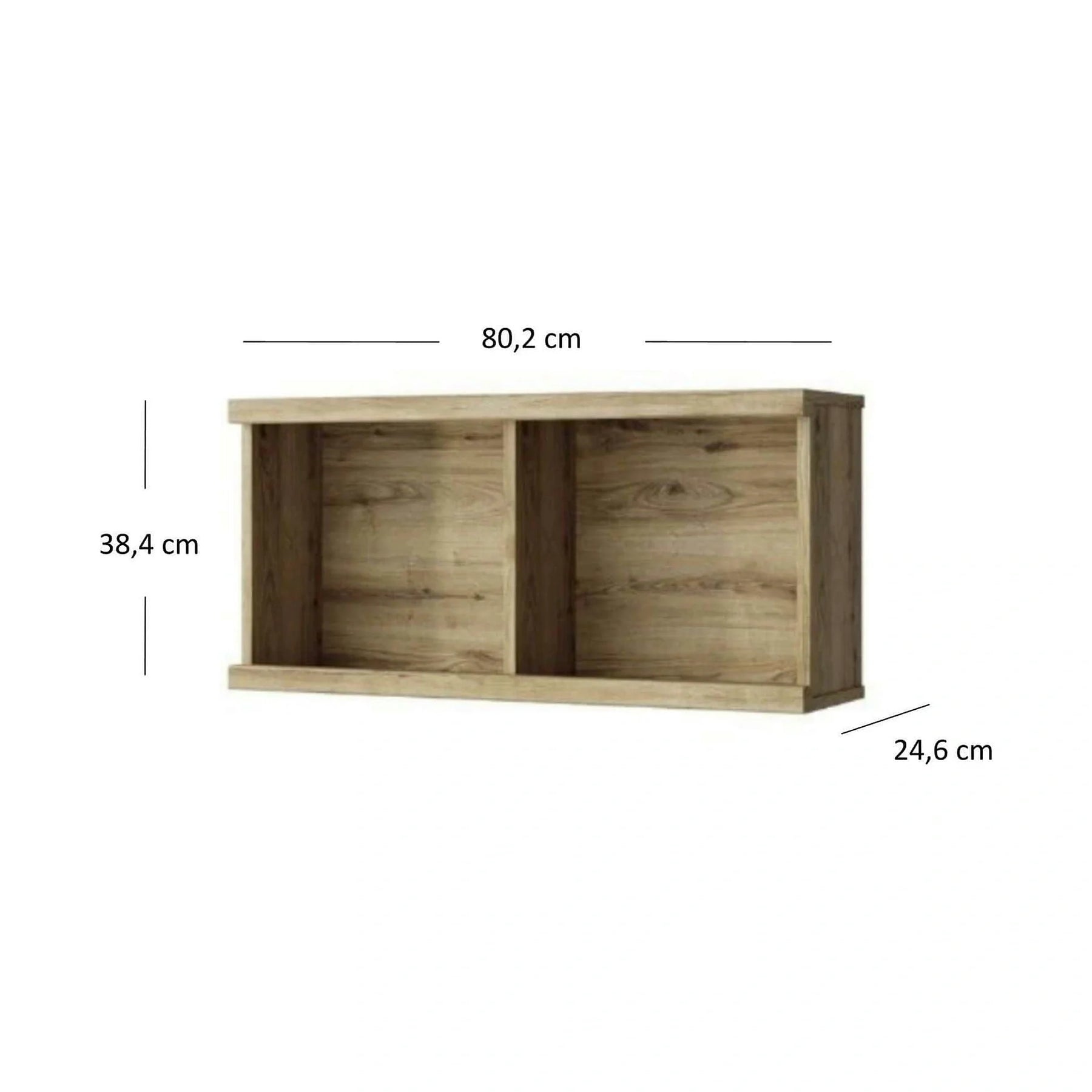 Raft DOORSET 80, PAL laminat, stejar navarra, 80.2×38.4×24.6 cm