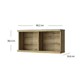 Raft DOORSET 80, PAL laminat, stejar navarra, 80.2×38.4×24.6 cm