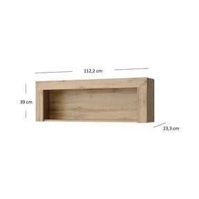 Raft MORTIZ, PAL laminat, stejar wotan, 112.2×23.3×39 cm