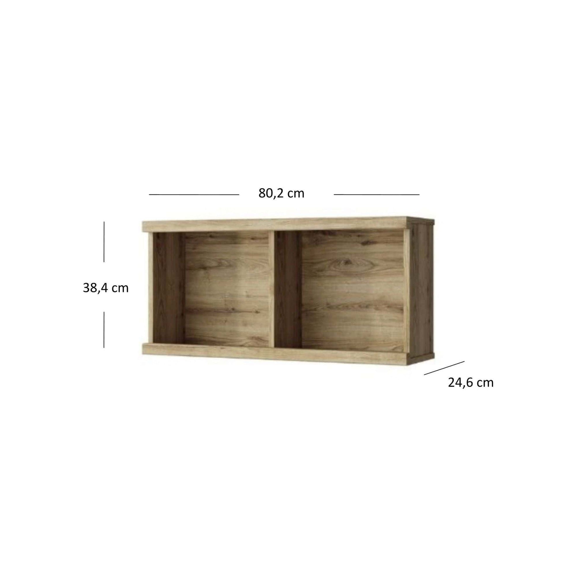 Raft DOORSET 80, stejar navarra, PAL laminat, 80x38x25 cm
