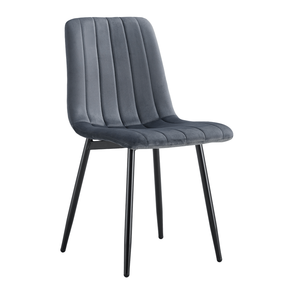 Scaun RAMITA TIP 1, gri inchis/negru, stofa catifelata/metal, 45x57x86 cm