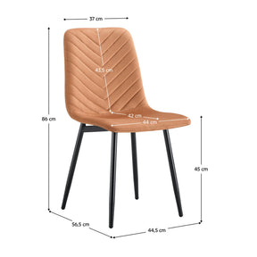 Scaun RAMITA TIP 2, bej inchis/negru, stofa catifelata/metal, 45x57x86 cm