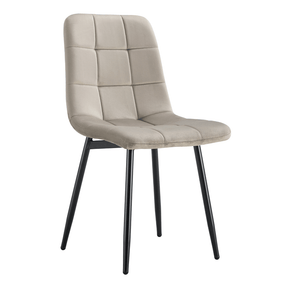 Scaun RAMITA TIP 3, gri/negru, stofa catifelata/metal, 45x57x86 cm