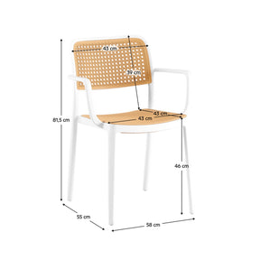 Scaun RAVID TIP 2, bej/alb, plastic, 58x55x82 cm