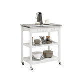 Carucior servire BABETTE, alb/gri, 78x48x87 cm