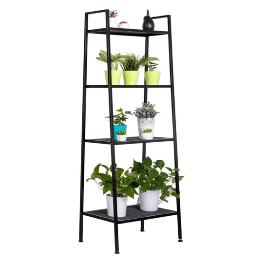 Etajera ALDEA, metalica, cu 4 rafturi, negru, 60x35x148 cm