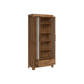 Dulap GENT, stejar stirling, PAL laminat, cu 2 usi si un sertar, 88x40x201 cm