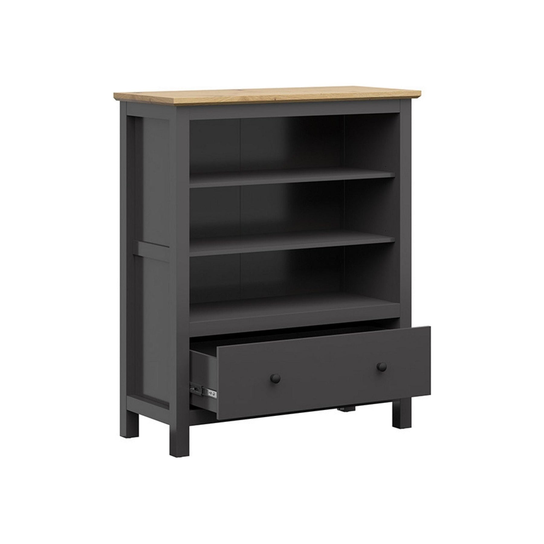 Comoda HESEN, gri grafit/stejar artizanal, PAL, 101x44x121 cm