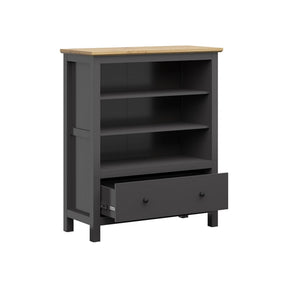 Comoda HESEN, gri grafit/stejar artizanal, PAL, 101x44x121 cm