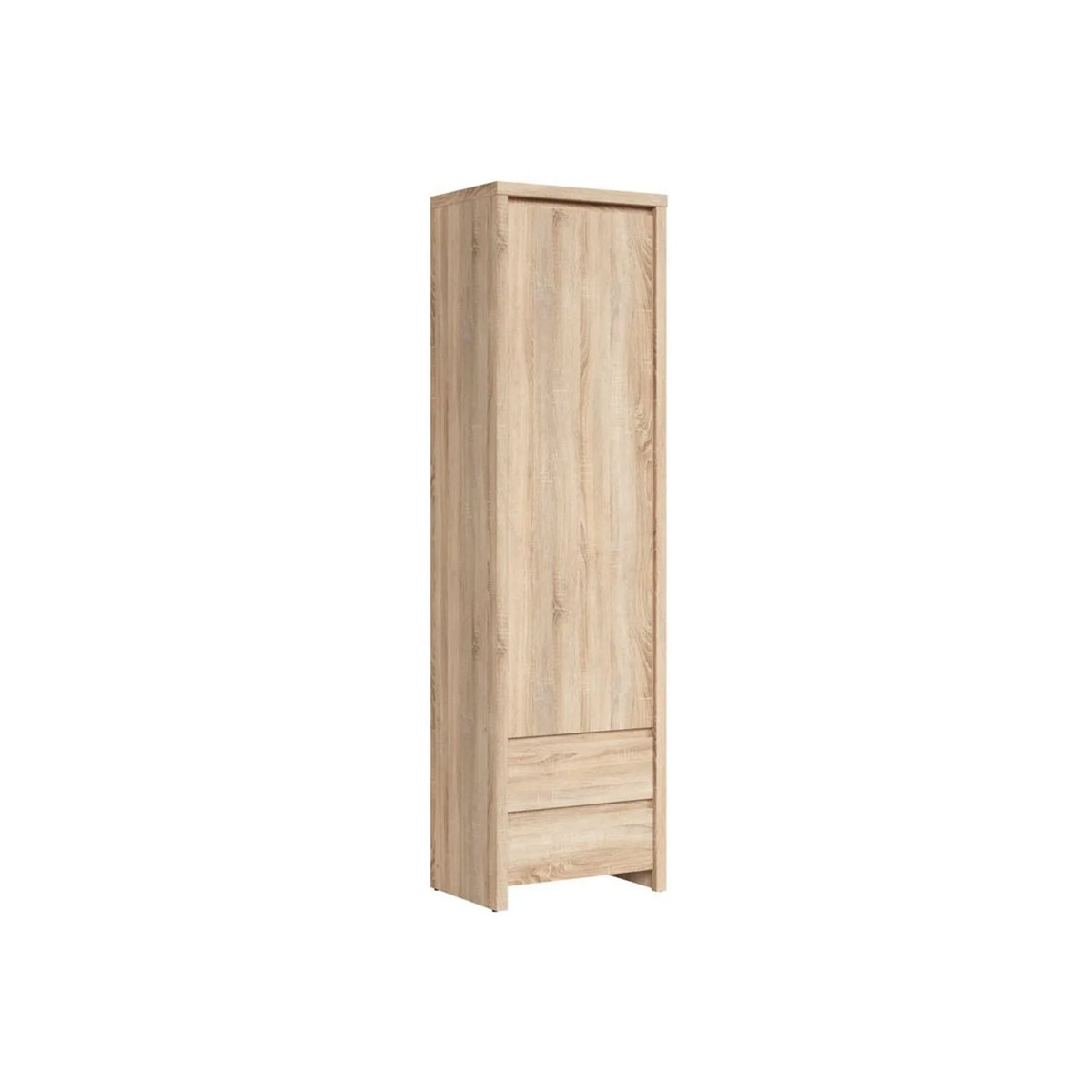 Dulap KASPIAN, stejar sonoma, PAL, cu o usa si 2 sertare, 56x40x201 cm