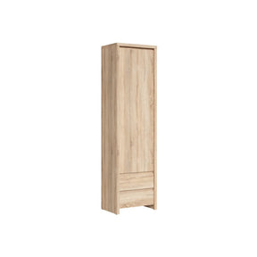 Dulap KASPIAN, stejar sonoma, PAL, cu o usa si 2 sertare, 56x40x201 cm