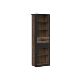 Biblioteca KASSEL, nuc/negru, PAL, 60x41x195 cm