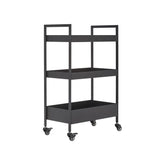Carucior servire HELGE, negru, metal/plastic, 51x30x82 cm
