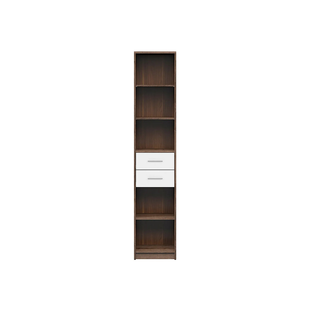Biblioteca NEPO PLUS, stejar/alb, PAL laminat, 40x34x197 cm