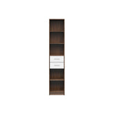 Biblioteca NEPO PLUS, stejar/alb, PAL laminat, 40x34x197 cm