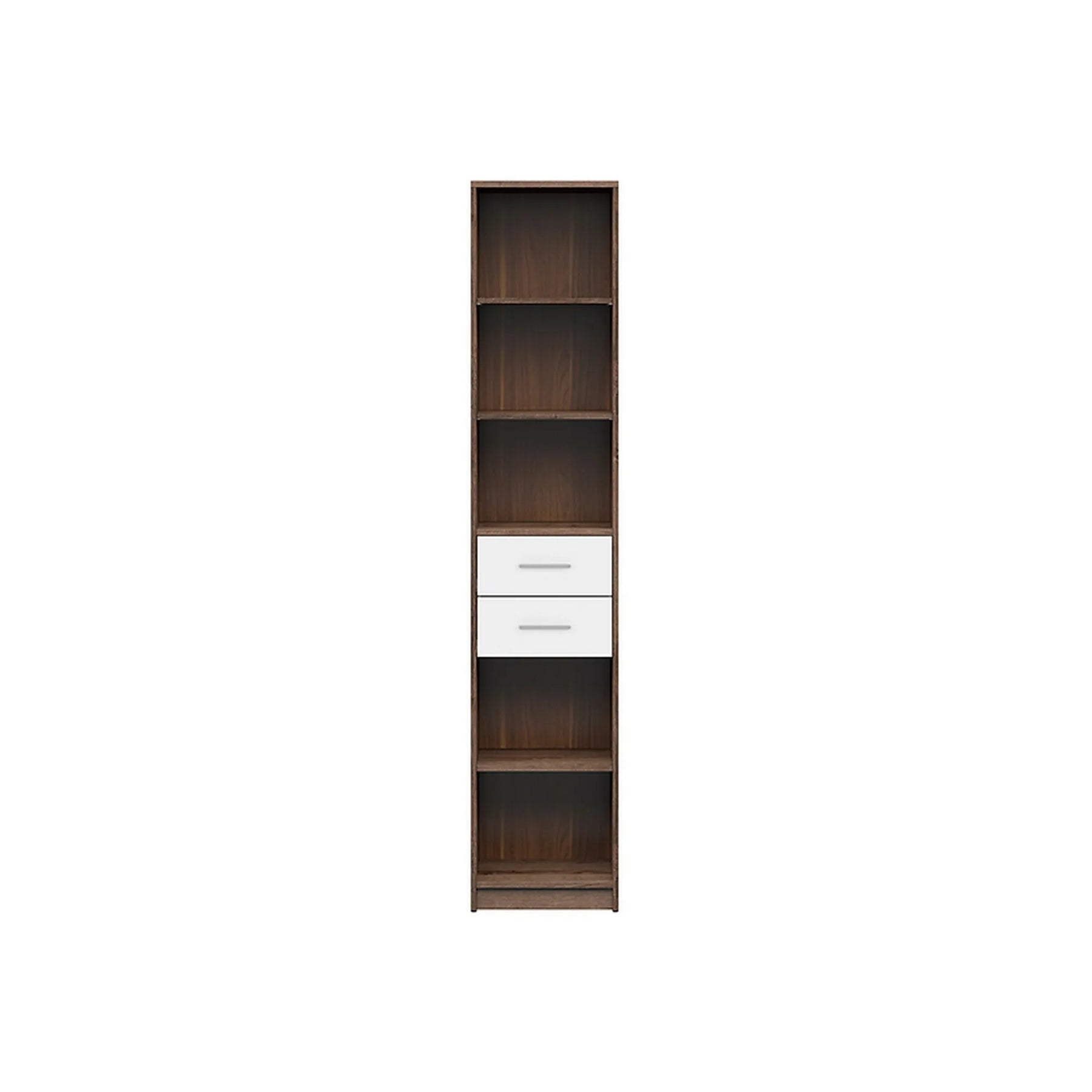 Biblioteca NEPO PLUS, stejar/alb, PAL laminat, 40x34x197 cm