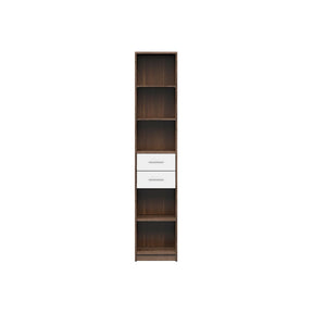 Biblioteca NEPO PLUS, stejar/alb, PAL laminat, 40x34x197 cm