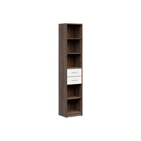 Biblioteca NEPO PLUS, stejar/alb, PAL laminat, 40x34x197 cm