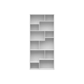 Biblioteca TETRIX, alb lucios, PAL, 87.5x33.5x197.5 cm