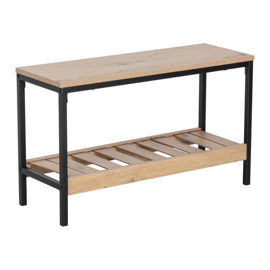 Pantofar REST, stejar/negru, DTD laminat/metal, 70x26x42 cm