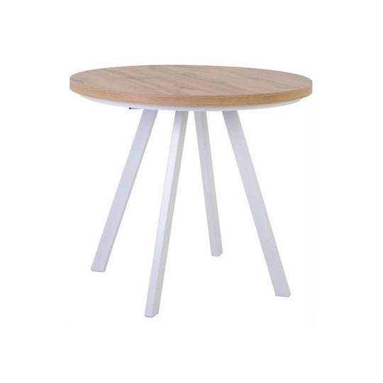 Masa extensibila PARES, stejar wotan/alb, PAL laminat/lemn, 90/180x90x76 cm