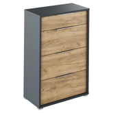 Comoda cu sertare RIOMA NEW TYP 22, grafit/stejar artizan, PAL, 75x38x112 cm