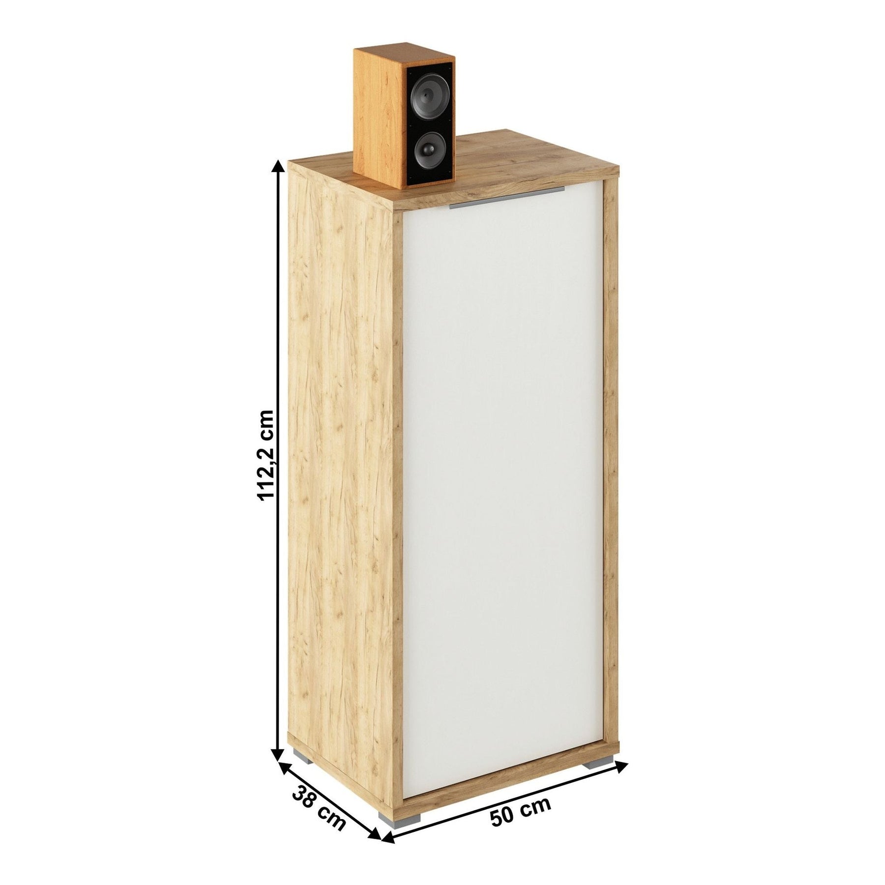 Dulap RIOMA TYP 10, stejar artisan/alb, DTD laminat, 50x38x112.2 cm