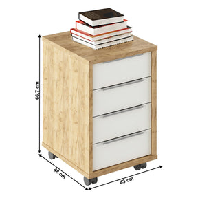 Dulap RIOMA TYP 14, stejar artisan/alb, DTD laminat, 43x48x66.7 cm