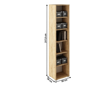 Etajera RIOMA TYP 02, stejar artisan, DTD laminat, 50x38x217.8 cm