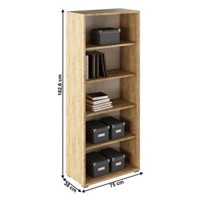 Etajera RIOMA TYP 03, stejar artisan, DTD laminat, 75x38x182.6 cm