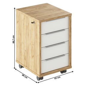 Dulap RIOMA TYP 30, stejar artisan/alb, DTD laminat, cu incuietoare, 43x48x66.7 cm