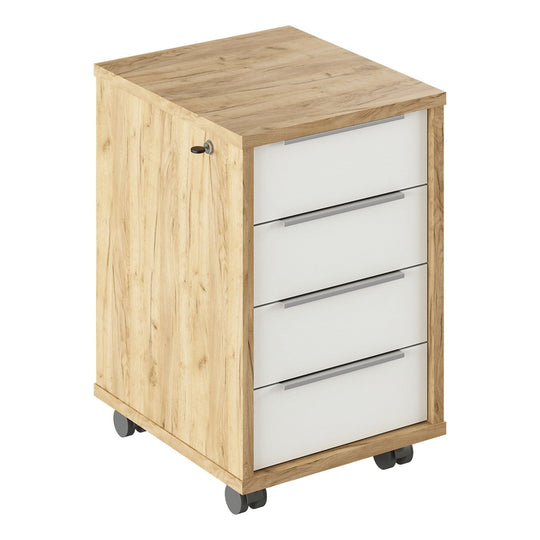 Dulap RIOMA TYP 30, stejar artisan/alb, DTD laminat, cu incuietoare, 43x48x66.7 cm