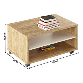 Masuta cafea RIOMA TYP 32, stejar artisan/alb, DTD laminat, 90x60x45.2 cm