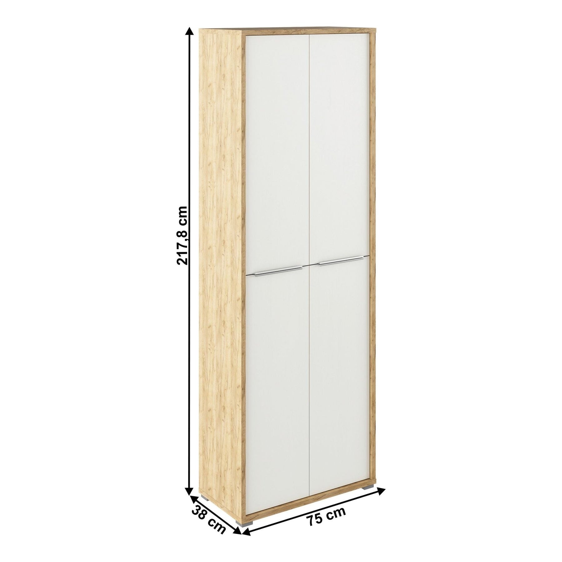 Dulap RIOMA TIP 05, stejar artisan/alb, DTD laminat, 75x38x217.8 cm