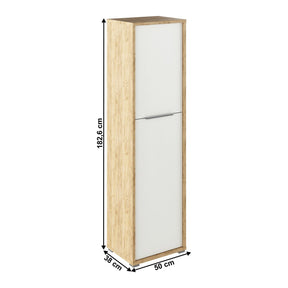 Dulap RIOMA TYP 08, stejar artisan/alb, DTD laminat, 50x38x182.6 cm