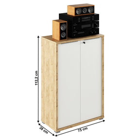 Dulap RIOMA TYP 09, stejar artisan/alb, DTD laminat, 75x38x112.2 cm