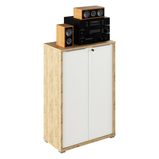 Dulap RIOMA TYP 09, stejar artisan/alb, DTD laminat, 75x38x112.2 cm