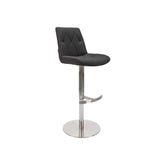 Scaun bar HENRY, negru/crom, stofa clasica/metal, 44x55x110/115 cm