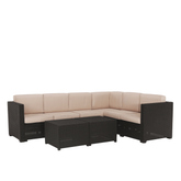 Set de grădină din rattan, 3 piese, maro/bej, RODEN