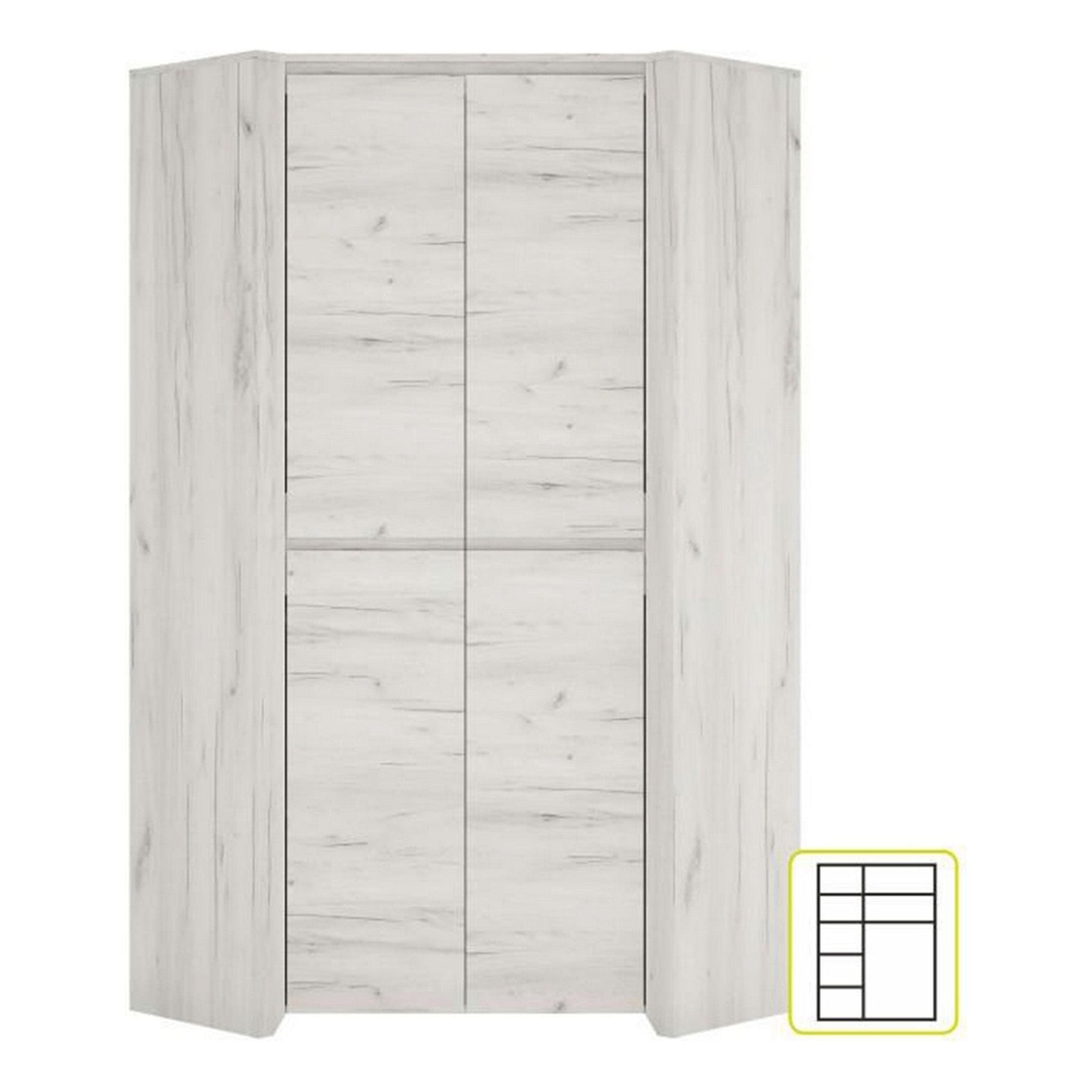 Dulap haine ANGEL typ 21, PAL melaminat, alb craft, 96x190,5x96 cm