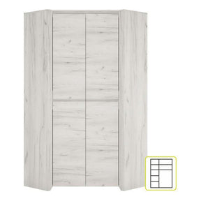 Dulap haine ANGEL typ 21, PAL melaminat, alb craft, 96x190,5x96 cm